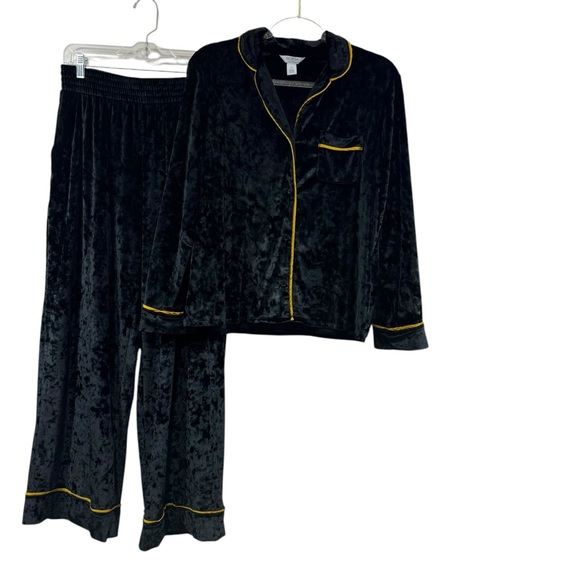 Sofia Intimates by Sofia Vergara Women's Crushed Velvet Pajama Set Black Sz M - Picture 3 of 12